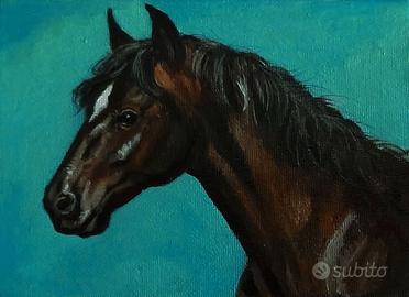 olio st cartone telato cavallo