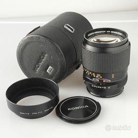 Konica Hexanon AR 85/1,8 + custodia e paraluce