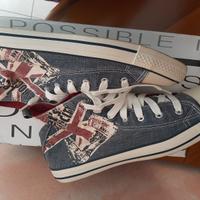 Scarpe alte in tela da uomo, misura 43