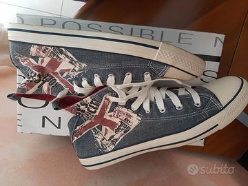 Scarpe alte in tela da uomo, misura 43