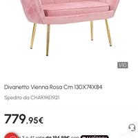 Divano velluto rosa , Mauro Ferretti