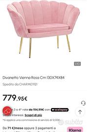 Divano velluto rosa , Mauro Ferretti