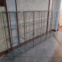 Scaffale modulare in acciaio e vetro