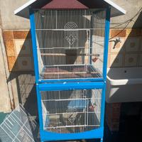 Voliera/gabbia grande per uccellini con tetto