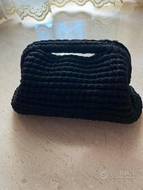 borsa uncinetto nera