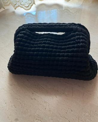borsa uncinetto nera
