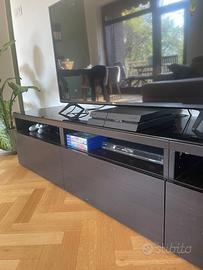 Mobile tv nero con vetro