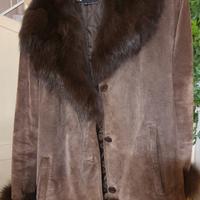 Giacca da donna in renna e pelliccia marrone 