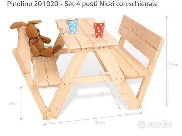 panca giardino per bambini
