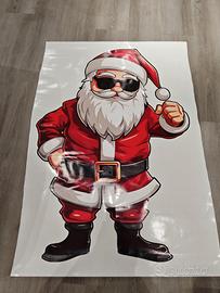 Adesivo per vetrina natalizia Babbo Natale