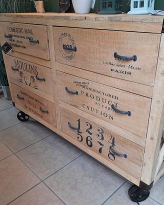 Credenza Mail Letter di J-Line con ruote