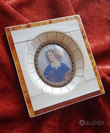Acquarello antico 1800 in miniatura di Lola Montez