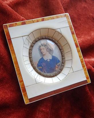 Acquarello antico 1800 in miniatura di Lola Montez