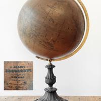 Mappamondo antico Adami fine 800 con base in ghisa