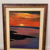 Dipinto con cornice in legno