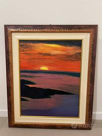 Dipinto con cornice in legno