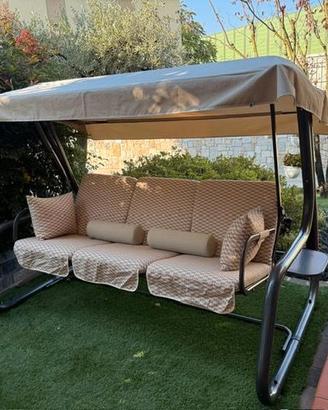 Dondolo da giardino 3 posti trasformabile in letto