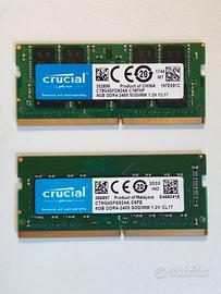 2x8GB RAM CRUCIAL DDR4 PC4-2400 SODIMM (16GB)