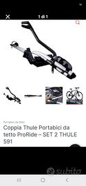 2 porta bici Thule unoversali da tetto per barre 