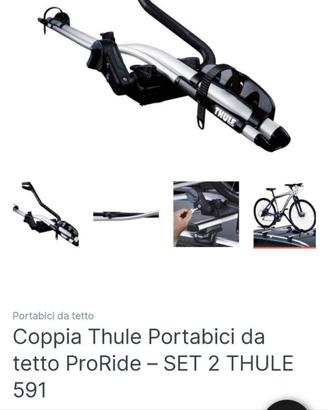 2 porta bici Thule unoversali da tetto per barre 