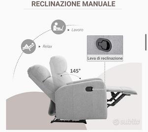 Poltrona grigia reclinabile