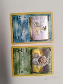 Carte Pokémon vintage di Lapras e di Dark Arbok.