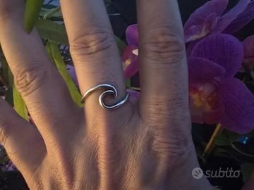 Anello onda in argento 925 punzonato misura 17