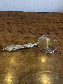 Lente d'ingrandimento vintage da scrivania silver
