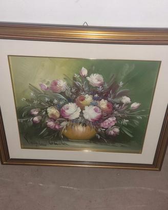 Quadro Olio su Tela "Fiori" di Virgilio Cicala