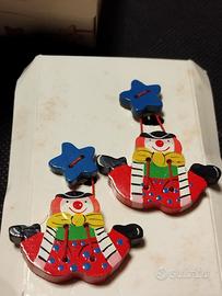 Sevi - Orecchini in legno anni '80