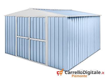 Box in Acciaio da giardino 360x345 cm azzurro