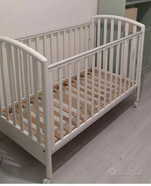Lettino pali ciak bianco con materasso