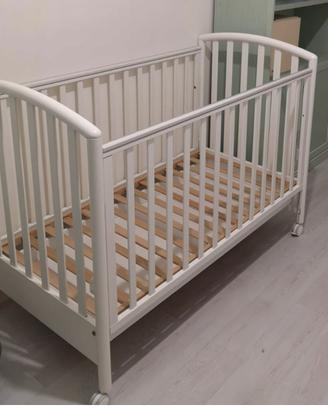Lettino pali ciak bianco con materasso