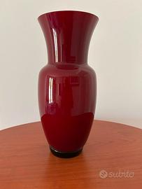 Venini Vaso Opalino Rosso 29 cm firma in acido