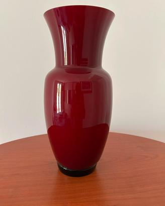 Venini Vaso Opalino Rosso 29 cm firma in acido