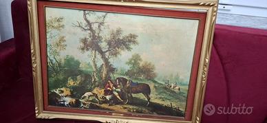 Quadro raffigurante paesaggio con cavallo