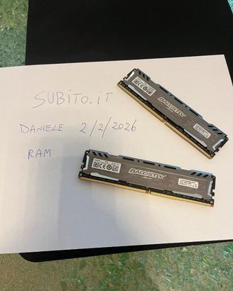 16GB RAM DDR4-3200 Crucial Ballistix Sport LT