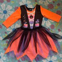 Vestito carnevale halloween strega bimba 6/8 anni