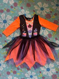 Vestito carnevale halloween strega bimba 6/8 anni