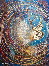 Quadro in acrilico "Farfalla cosmica"