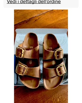 Birkenstock Arizona BigBuckle sandali pelle Cognac
