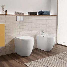 Gabinetto wc filomuro, in ceramica, softclose