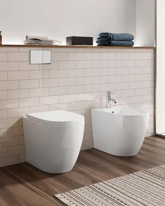 Gabinetto wc filomuro, in ceramica, softclose