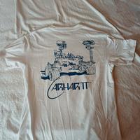 maglia carrhart bianca con stampa dietro
