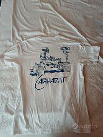 maglia carrhart bianca con stampa dietro