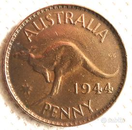 Australia 1 penny, 1944 canguro Re Giorgio VI