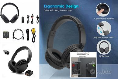 Cuffie TV Senza Fili con Bluetooth Trasmettitore