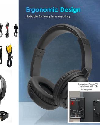 Cuffie TV Senza Fili con Bluetooth Trasmettitore