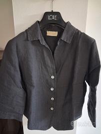 giacca donna in lino color antracite 