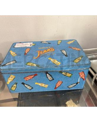 SCATOLA LATTA VERSACE JEANS AZZURRA RETTANGOLARE